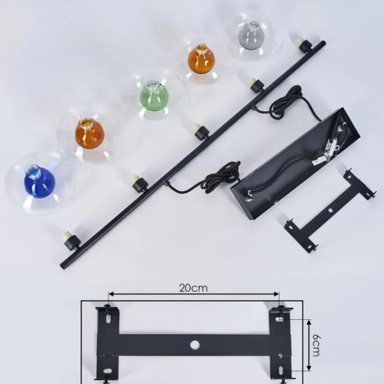Monsul Plafonnier Noir, 5 lumières