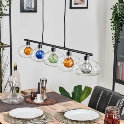 Monsul Plafonnier Noir, 5 lumières