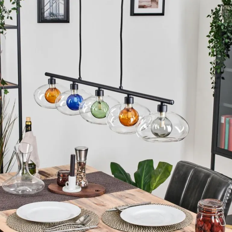 Monsul Plafonnier Noir, 5 lumières