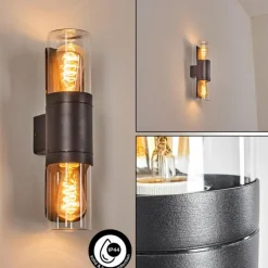 Morbak Lampe murale d´extérieur, Luminaire Up & Down Noir, 2 lumières
