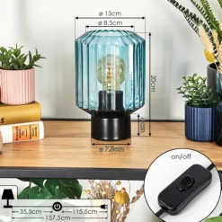 Moruja Lampe à poser Noir, 1 lumière