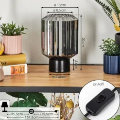 Moruja Lampe à poser Noir, 1 lumière