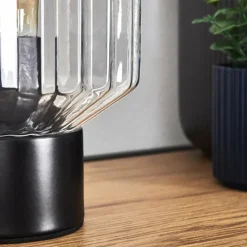 Moruja Lampe à poser Noir, 1 lumière