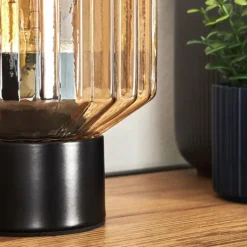 Moruja Lampe à poser Noir, 1 lumière