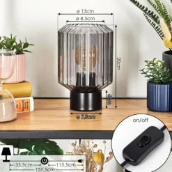 Moruja Lampe à poser Noir, 1 lumière