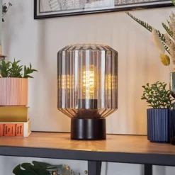 Moruja Lampe à poser Noir, 1 lumière