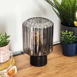 Moruja Lampe à poser Noir, 1 lumière