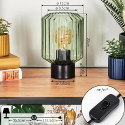 Moruja Lampe à poser Noir, 1 lumière