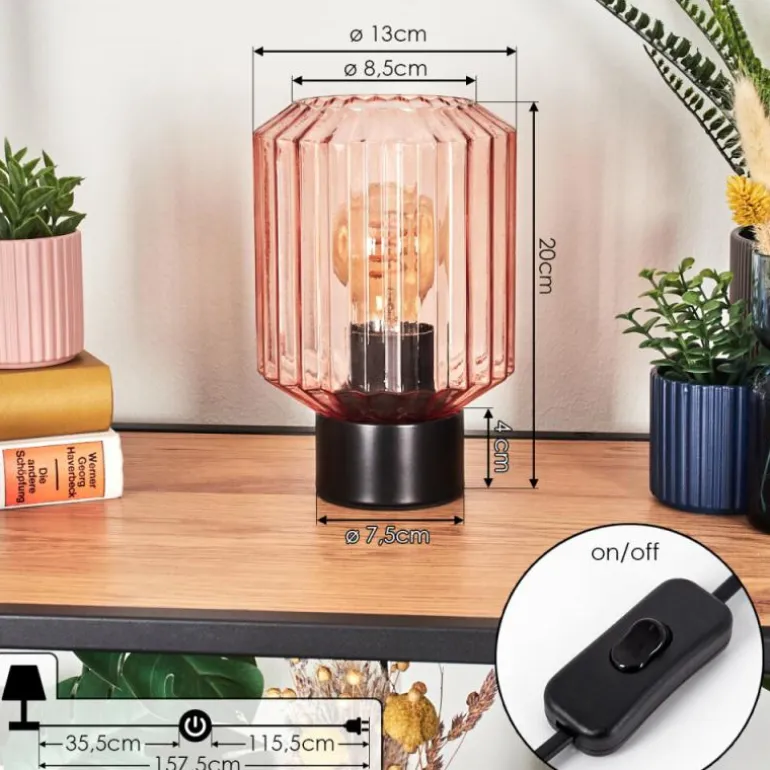 Moruja Lampe à poser Noir, 1 lumière