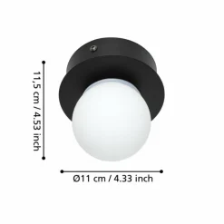 MOSIANO Plafonnier Luminaires Eglo LED Noir, 1 lumière