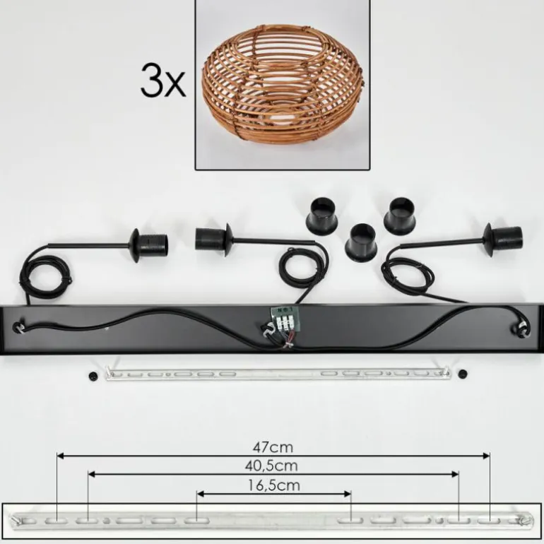 Mulstrand Suspension Noir, 3 lumières
