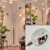 Nikkala Lampadaire Chrome, Marbre, Blanc, 5 lumières