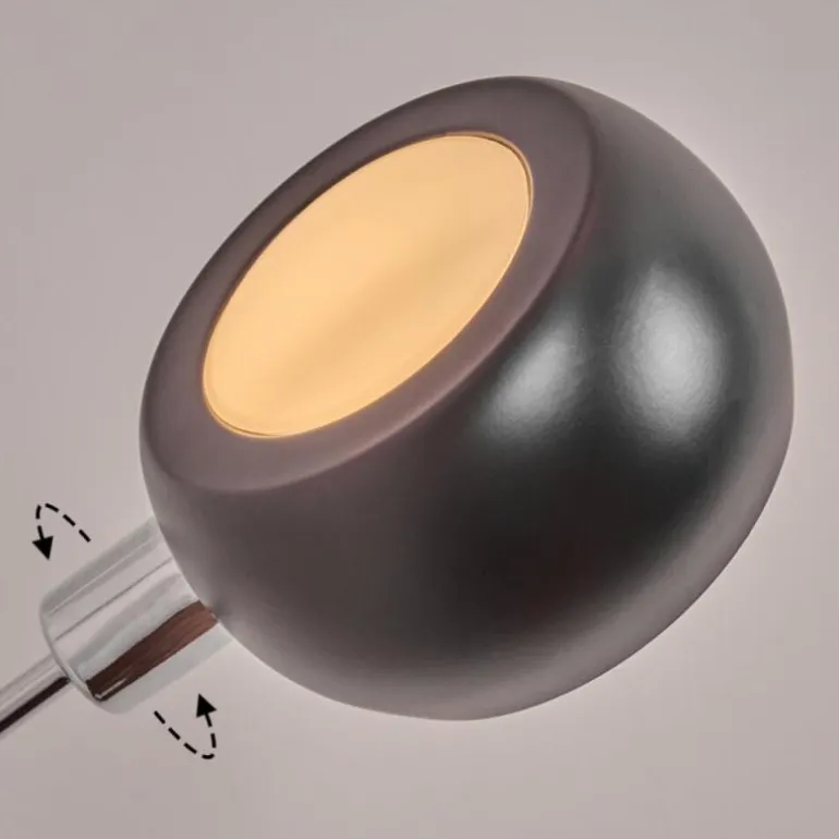 Nikkala Lampadaire Chrome, Marbre, Blanc, 5 lumières
