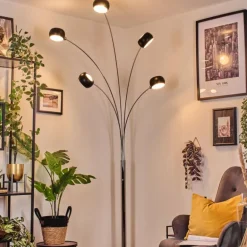 Nikkala Lampadaire Chrome, Marbre, Blanc, 5 lumières