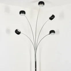 Nikkala Lampadaire Chrome, Marbre, Blanc, 5 lumières