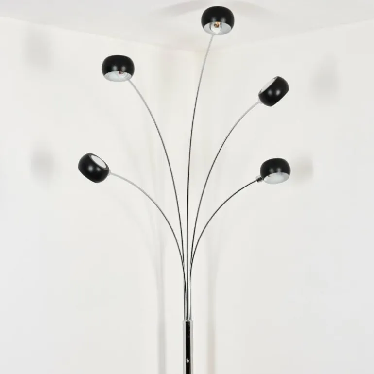 Nikkala Lampadaire Chrome, Marbre, Blanc, 5 lumières