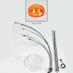 Nikkala Lampadaire Chrome, Blanc, 5 lumières