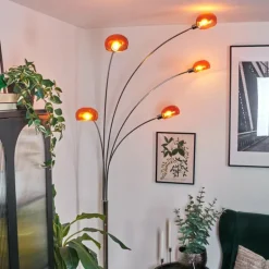 Nikkala Lampadaire Chrome, Blanc, 5 lumières
