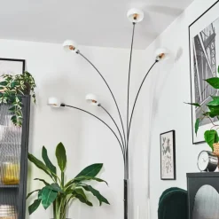 Nikkala Lampadaire Chrome, Blanc, 5 lumières
