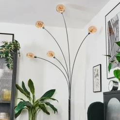 Nikkala Lampadaire Chrome, Blanc, 5 lumières