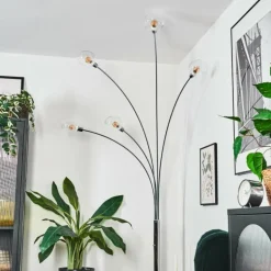 Nikkala Lampadaire Chrome, Blanc, 5 lumières