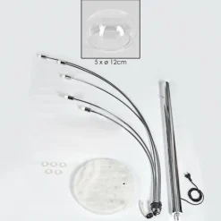 Nikkala Lampadaire Chrome, Blanc, 5 lumières