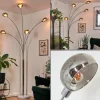Nikkala Lampadaire Chrome, Blanc, 5 lumières