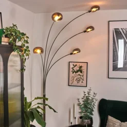 Nikkala Lampadaire Chrome, Blanc, 5 lumières
