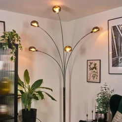 Nikkala Lampadaire Chrome, Blanc, 5 lumières