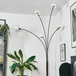 Nikkala Lampadaire Chrome, Noir, 5 lumières