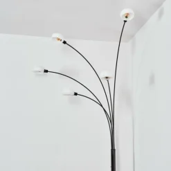 Nikkala Lampadaire Chrome, Noir, 5 lumières