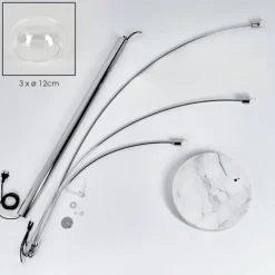 Nikkala Lampadaire Chrome, Blanc, 3 lumières