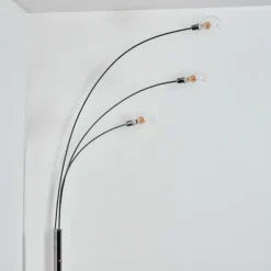 Nikkala Lampadaire Chrome, Blanc, 3 lumières