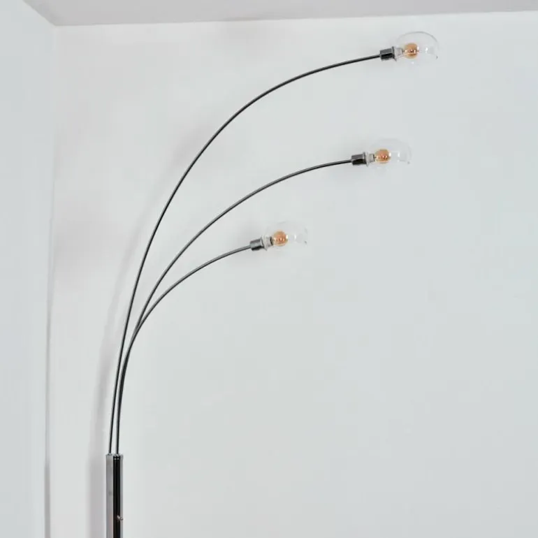 Nikkala Lampadaire Chrome, Blanc, 3 lumières