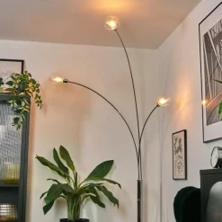 Nikkala Lampadaire Chrome, Blanc, 3 lumières