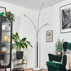 Nikkala Lampadaire Chrome, Blanc, 3 lumières