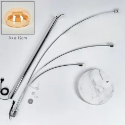 Nikkala Lampadaire Chrome, Blanc, 3 lumières