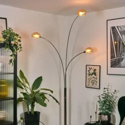 Nikkala Lampadaire Chrome, Blanc, 3 lumières