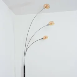 Nikkala Lampadaire Chrome, Blanc, 3 lumières