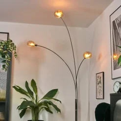 Nikkala Lampadaire Chrome, Blanc, 3 lumières