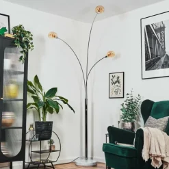Nikkala Lampadaire Chrome, Blanc, 3 lumières