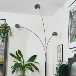 Nikkala Lampadaire Chrome, Blanc, 3 lumières