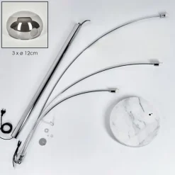 Nikkala Lampadaire Chrome, Blanc, 3 lumières