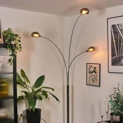 Nikkala Lampadaire Chrome, Blanc, 3 lumières