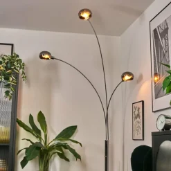 Nikkala Lampadaire Chrome, Blanc, 3 lumières