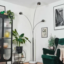 Nikkala Lampadaire Chrome, Blanc, 3 lumières