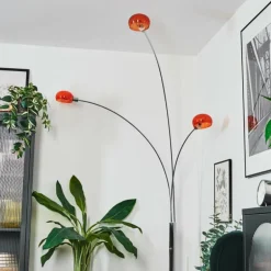 Nikkala Lampadaire Chrome, Blanc, 3 lumières