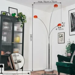 Nikkala Lampadaire Chrome, Blanc, 3 lumières