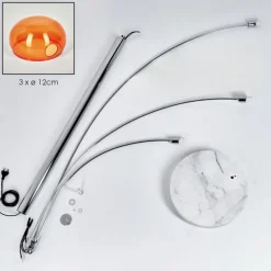 Nikkala Lampadaire Chrome, Blanc, 3 lumières