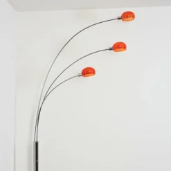 Nikkala Lampadaire Chrome, Blanc, 3 lumières